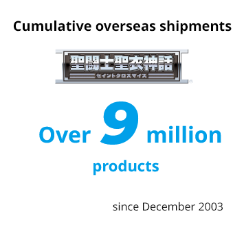 Cumulative overseas shipments 聖闘士聖衣神話 Over 9 million products since December 2003