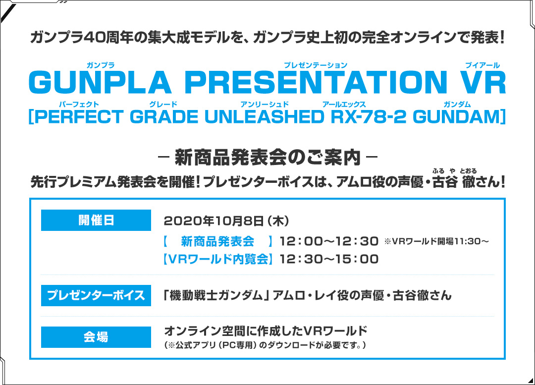GUNPLA PRESENTATION VR[PERFECT GRADE UNLEASHE RX-78-2 GUNDAM]