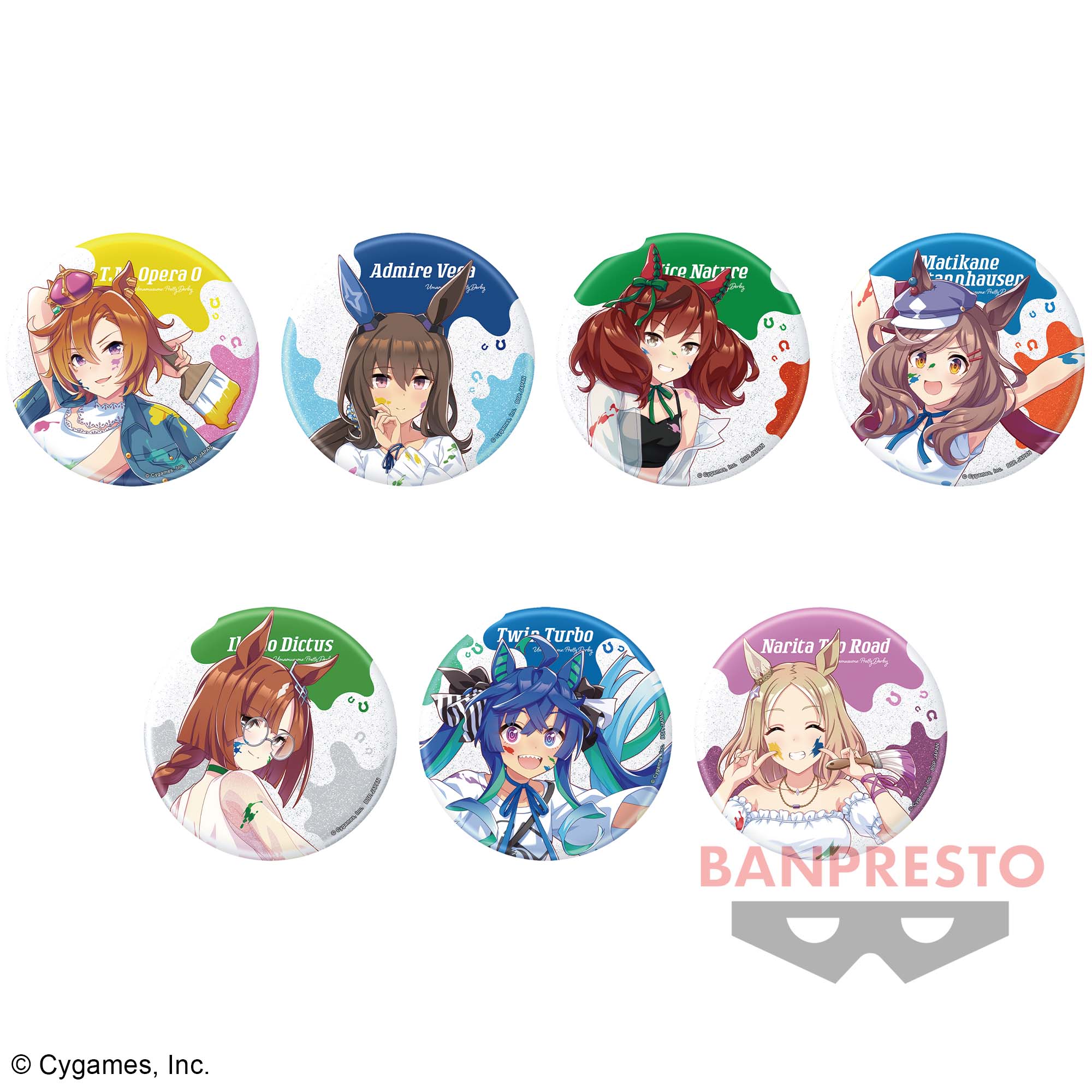 ウマ娘 プリティーダービー グリッター缶バッジ～ペインタースタイル 