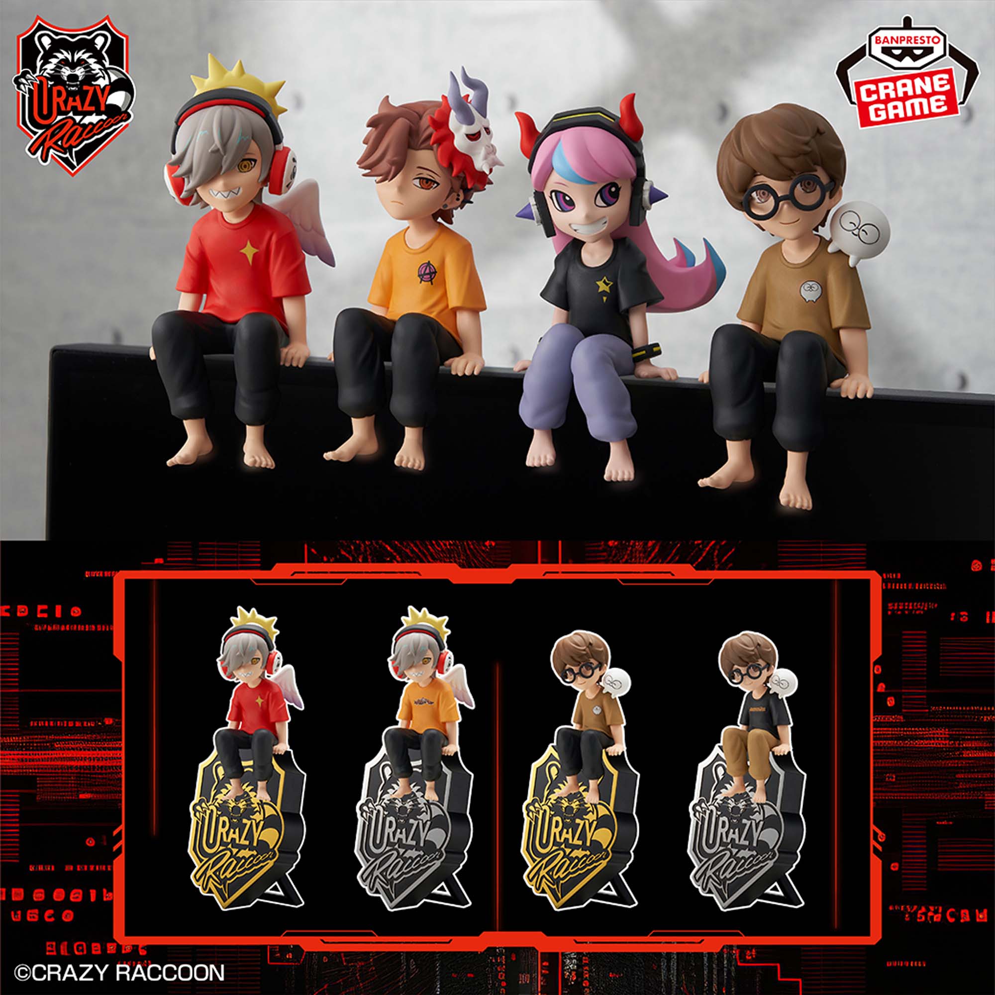 Crazy Raccoon モニタートップフィギュア　4種セット Crazy Raccoon モニタートップフィギュア-じゃすぱー-│株式会社BANDAI