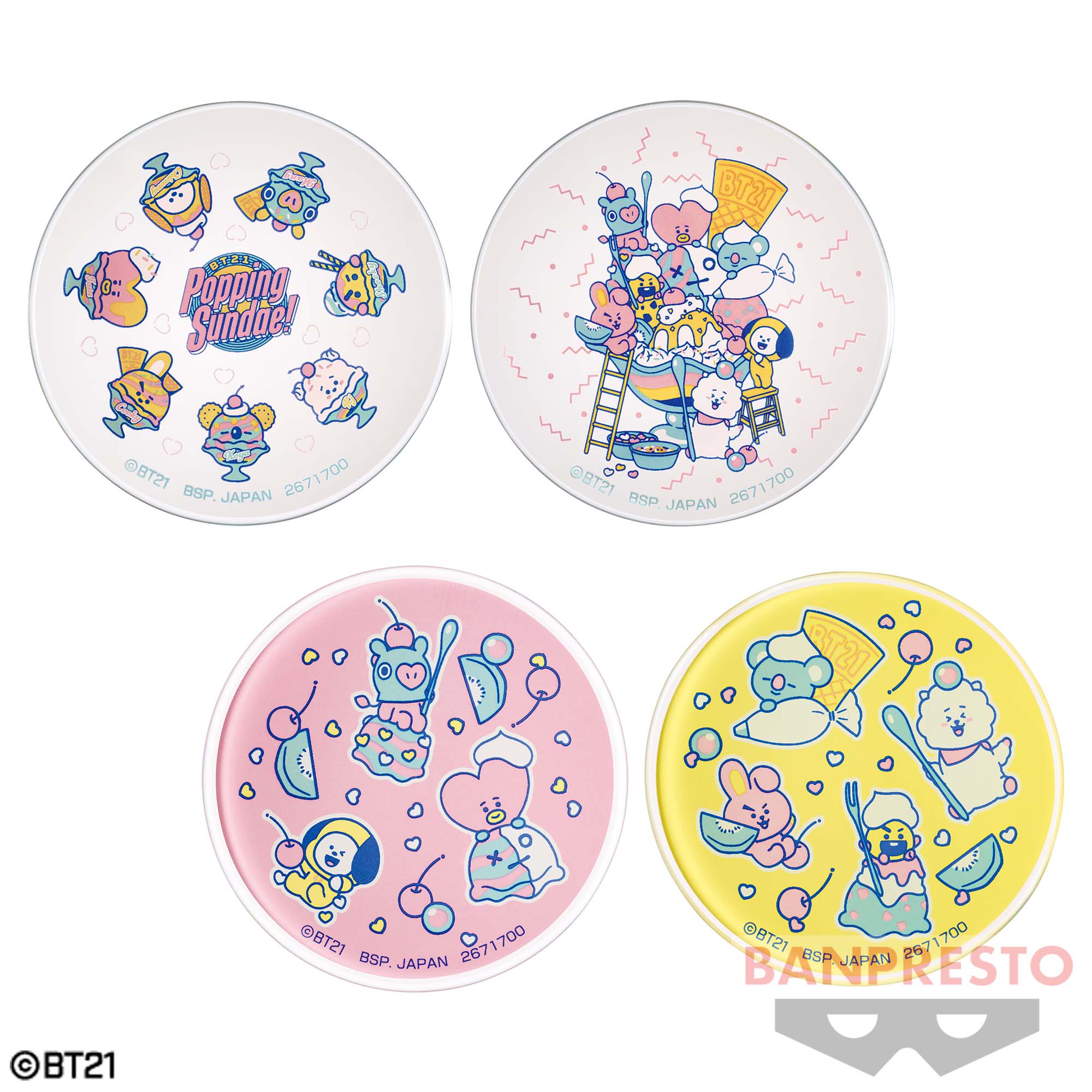 BT21 ガラスプレートセット～Popping Sundae!～