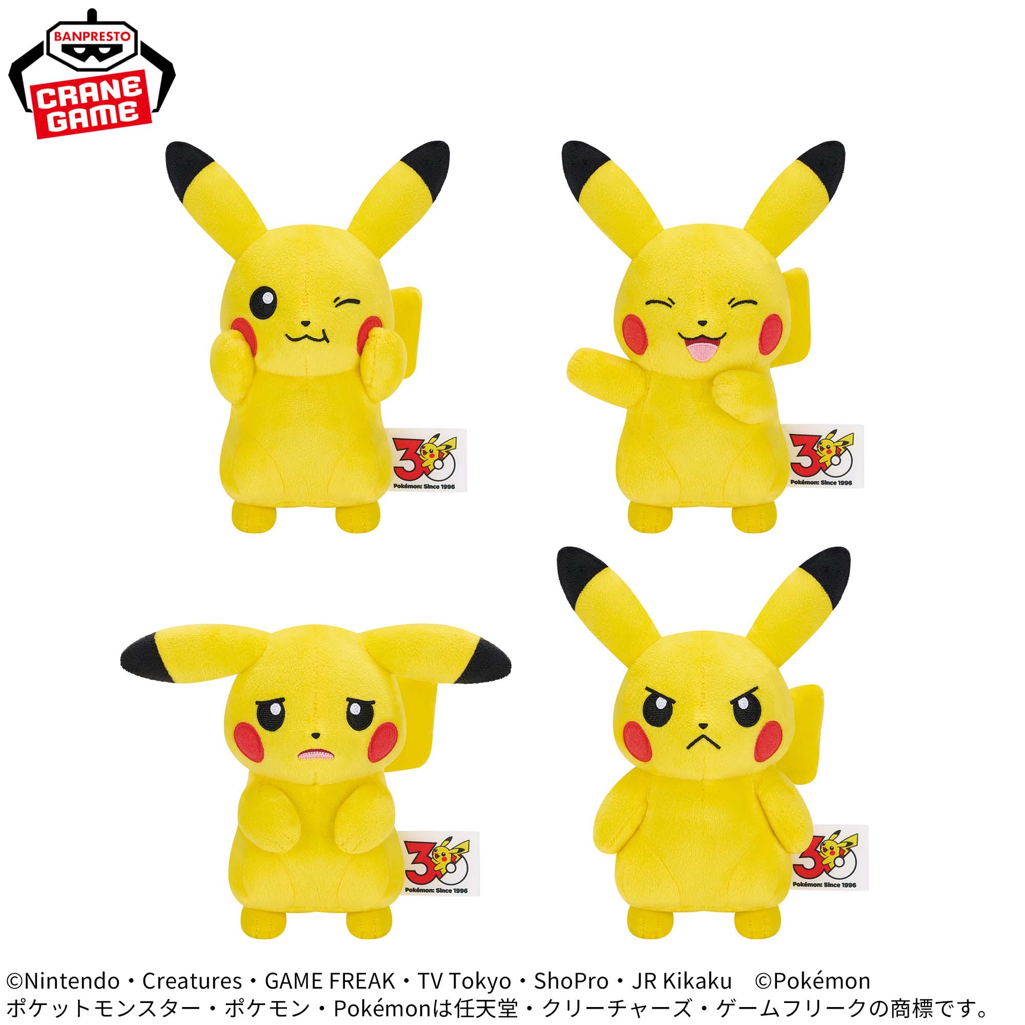 ポケットモンスター いろんなおかおぬいぐるみ～ピカチュウ～30th Anniversary